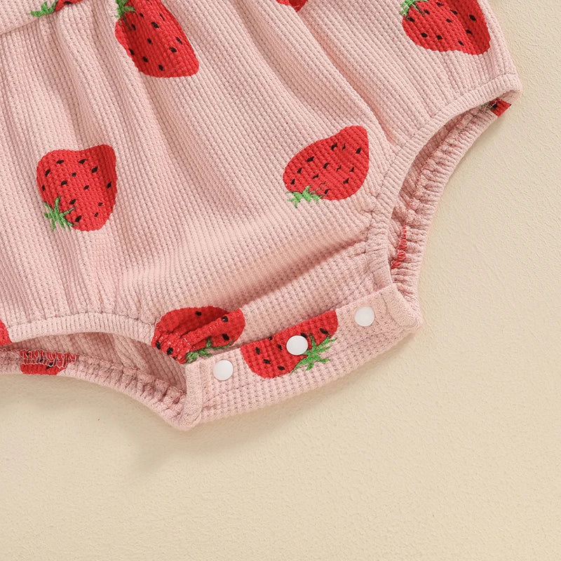 Bottom buttons for Strawberry Print Romper and Headband Set, baby girl, baby boutique, Jelly Bean Baby Co.